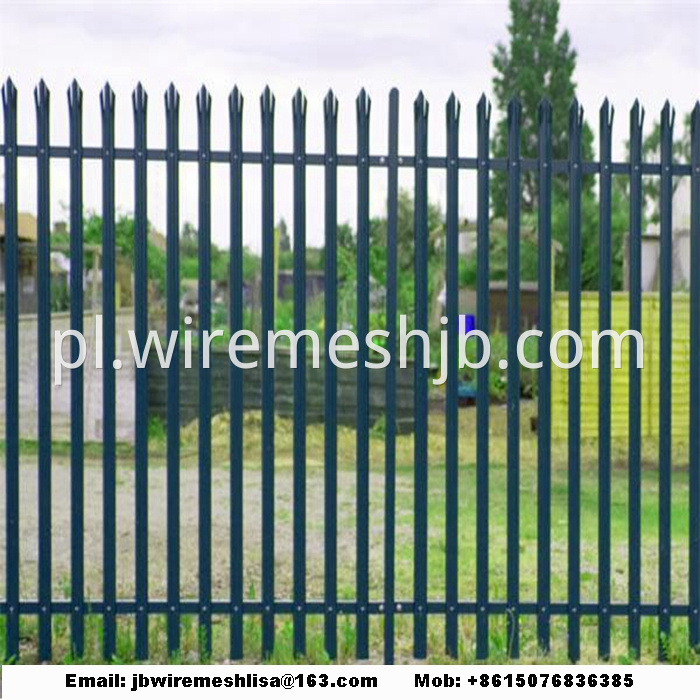 Galvanized And Powder Coated Steel Palisade Fence